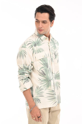 Green Nautica Oversized Cotton Summer Shirt - model_poseposition_of_shirtporduct_type