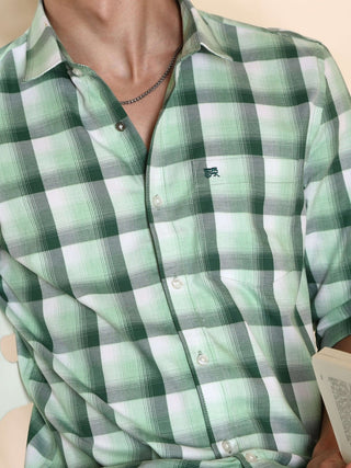 Green shades check casual full sleeves shirt - model_poseposition_of_shirtporduct_type