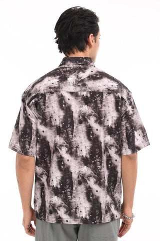 Grey Digital Printed Oversized Shirt - model_poseposition_of_shirtporduct_type