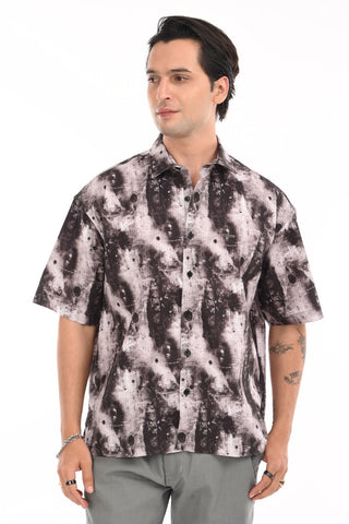 Grey Digital Printed Oversized Shirt - model_poseposition_of_shirtporduct_type
