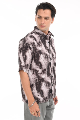 Grey Digital Printed Oversized Shirt - model_poseposition_of_shirtporduct_type