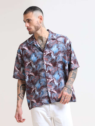 Hawaiian Multi Splash Oversized Shirt - model_poseposition_of_shirtporduct_type