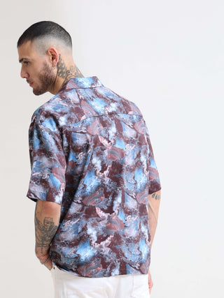 Hawaiian Multi Splash Oversized Shirt - model_poseposition_of_shirtporduct_type
