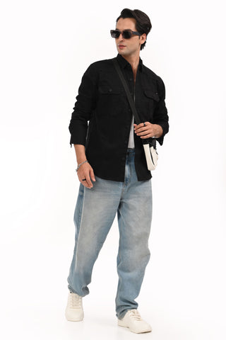 Highway Black Cargo Shirt - model_poseposition_of_shirtporduct_type