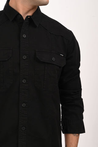 Highway Black Cargo Shirt - model_poseposition_of_shirtporduct_type