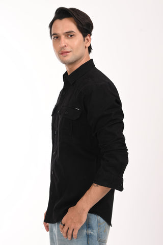 Highway Black Cargo Shirt - model_poseposition_of_shirtporduct_type