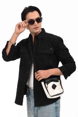 Highway Black Cargo Shirt - model_poseposition_of_shirtporduct_type