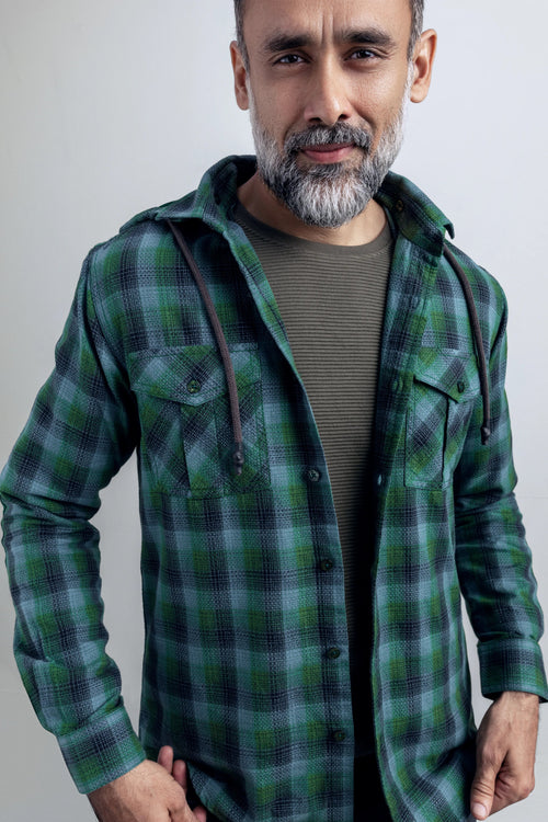 Hunter Green Shirt - model_poseposition_of_shirtporduct_type