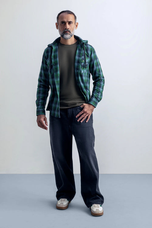 Hunter Green Shirt - model_poseposition_of_shirtporduct_type