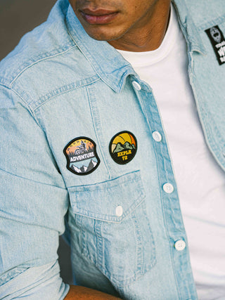 Ice denim blue shirt men - model_poseposition_of_shirtporduct_type