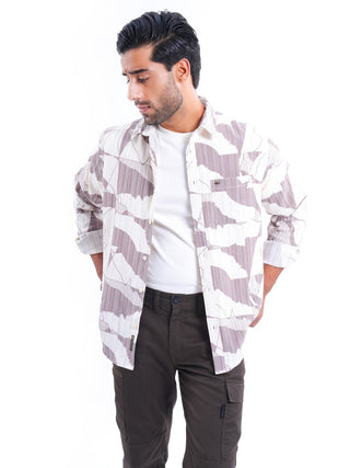 Imperial Topiaz White Ribbed Casual Shirt - model_poseposition_of_shirtporduct_type