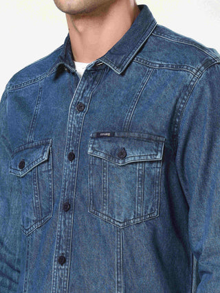 Indigo Stallion Classic Blue Denim Shirt - model_poseposition_of_shirtporduct_type