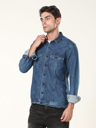 Indigo Stallion Classic Blue Denim Shirt - model_poseposition_of_shirtporduct_type