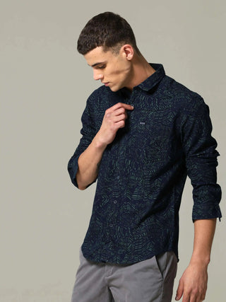 Indigo Tribal Tattoo Printed Shirt - model_poseposition_of_shirtporduct_type