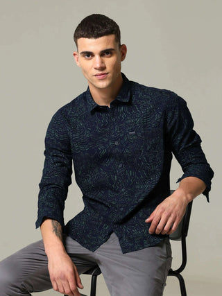 Indigo Tribal Tattoo Printed Shirt - model_poseposition_of_shirtporduct_type