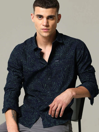 Indigo Tribal Tattoo Printed Shirt - model_poseposition_of_shirtporduct_type