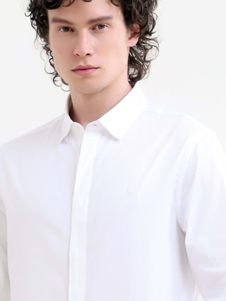 Ivory White Solid Shirt - model_poseposition_of_shirtporduct_type
