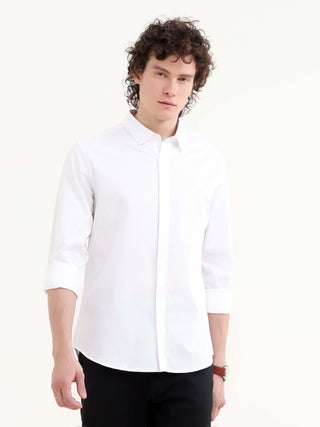 Ivory White Solid Shirt - model_poseposition_of_shirtporduct_type
