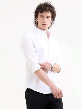 Ivory White Solid Shirt - model_poseposition_of_shirtporduct_type