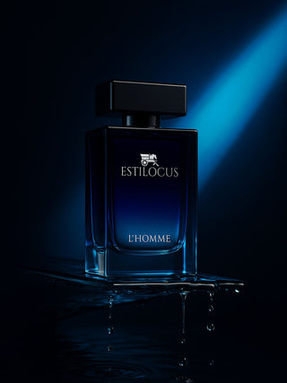 Estilocus L'Homme perfume bottle on a dark background