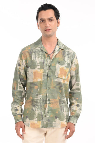 Light Green Digital Printed Casual Shirt - model_poseposition_of_shirtporduct_type