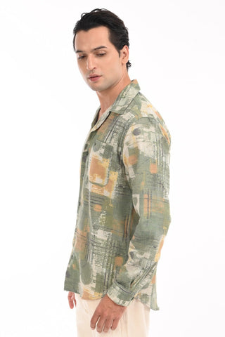 Light Green Digital Printed Casual Shirt - model_poseposition_of_shirtporduct_type