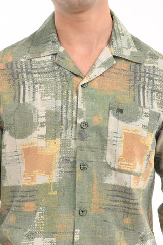 Light Green Digital Printed Casual Shirt - model_poseposition_of_shirtporduct_type