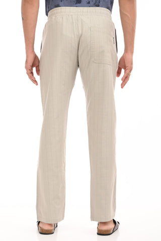 Light Grey Linen Blend Straight Fit Striped Trouser - model_poseposition_of_shirtporduct_type