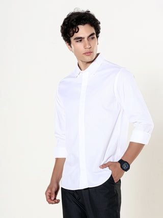 Lucent white seamless solid shirt - model_poseposition_of_shirtporduct_type