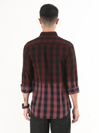 Maroon With Black Checkered Shirt - model_poseposition_of_shirtporduct_type