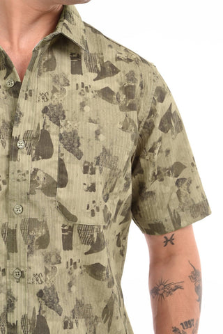 Matcha Matrix Digital Print Shirt - model_poseposition_of_shirtporduct_type