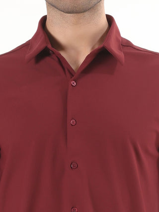 Men Solid Casual Maroon Shirt - model_poseposition_of_shirtporduct_type