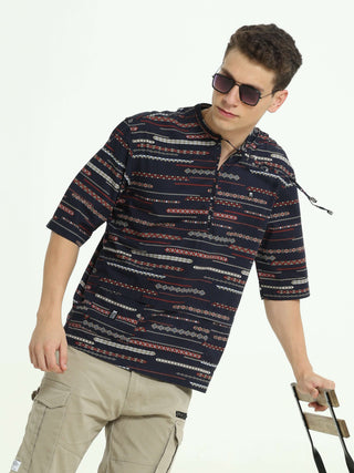 Midnight Aura Black Drop Shoulder Kurta - model_poseposition_of_shirtporduct_type