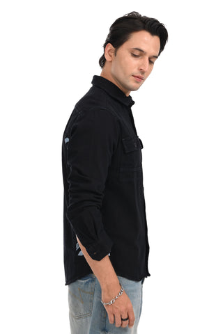 Midnight Black Frontier Classic Denim Shirt - model_poseposition_of_shirtporduct_type
