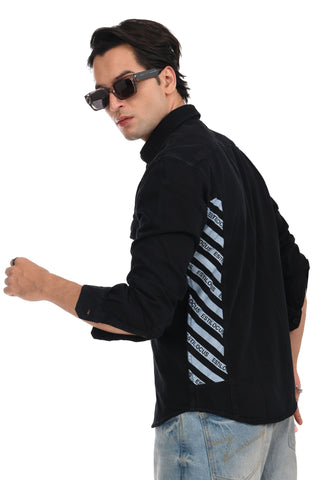 Midnight Black Frontier Classic Denim Shirt - model_poseposition_of_shirtporduct_type