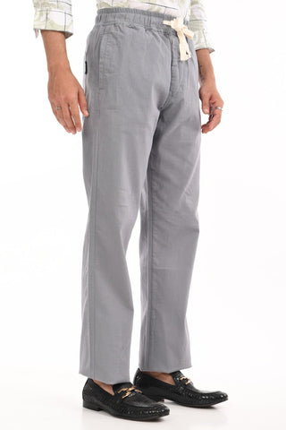 Mirage Grey Linen Blend Straight Fit Trousers - model_poseposition_of_shirtporduct_type