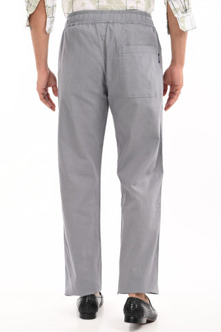 Mirage Grey Linen Blend Straight Fit Trousers - model_poseposition_of_shirtporduct_type