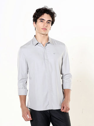 Mirage Grey Seamless Solid Shirt - model_poseposition_of_shirtporduct_type