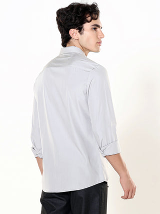 Mirage Grey Seamless Solid Shirt - model_poseposition_of_shirtporduct_type