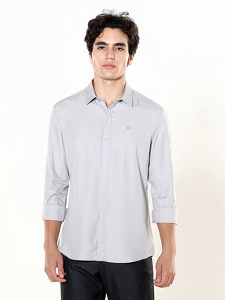 Mirage Grey Seamless Solid Shirt - model_poseposition_of_shirtporduct_type