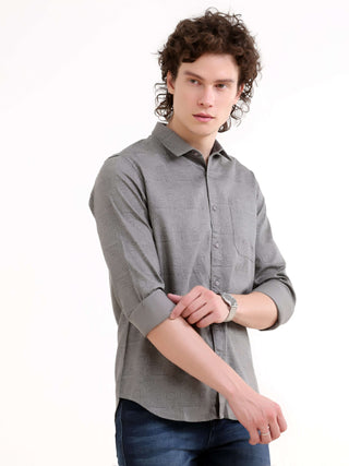 Misty Garden Printed Dark Grey Shirt - model_poseposition_of_shirtporduct_type