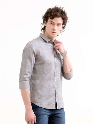 Misty Printed Grey Shirt - model_poseposition_of_shirtporduct_type