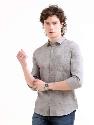 Misty Printed Grey Shirt - model_poseposition_of_shirtporduct_type