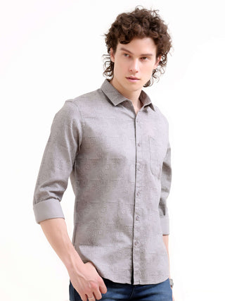 Misty Printed Grey Shirt - model_poseposition_of_shirtporduct_type