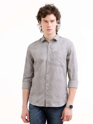 Misty Printed Grey Shirt - model_poseposition_of_shirtporduct_type
