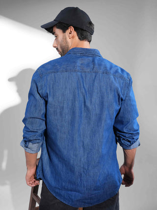 Mood Indigo Dual Tone Denim Shirt - model_poseposition_of_shirtporduct_type