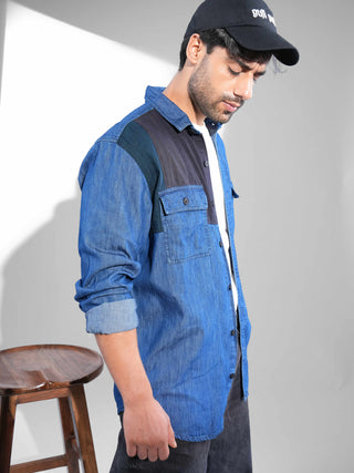 Mood Indigo Dual Tone Denim Shirt - model_poseposition_of_shirtporduct_type