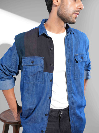 Mood Indigo Dual Tone Denim Shirt - model_poseposition_of_shirtporduct_type
