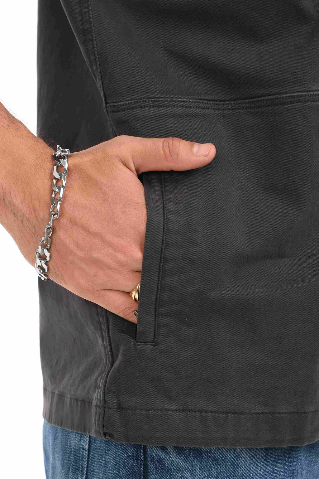 Mountain Grey Cargo Shirt - model_poseposition_of_shirtporduct_type