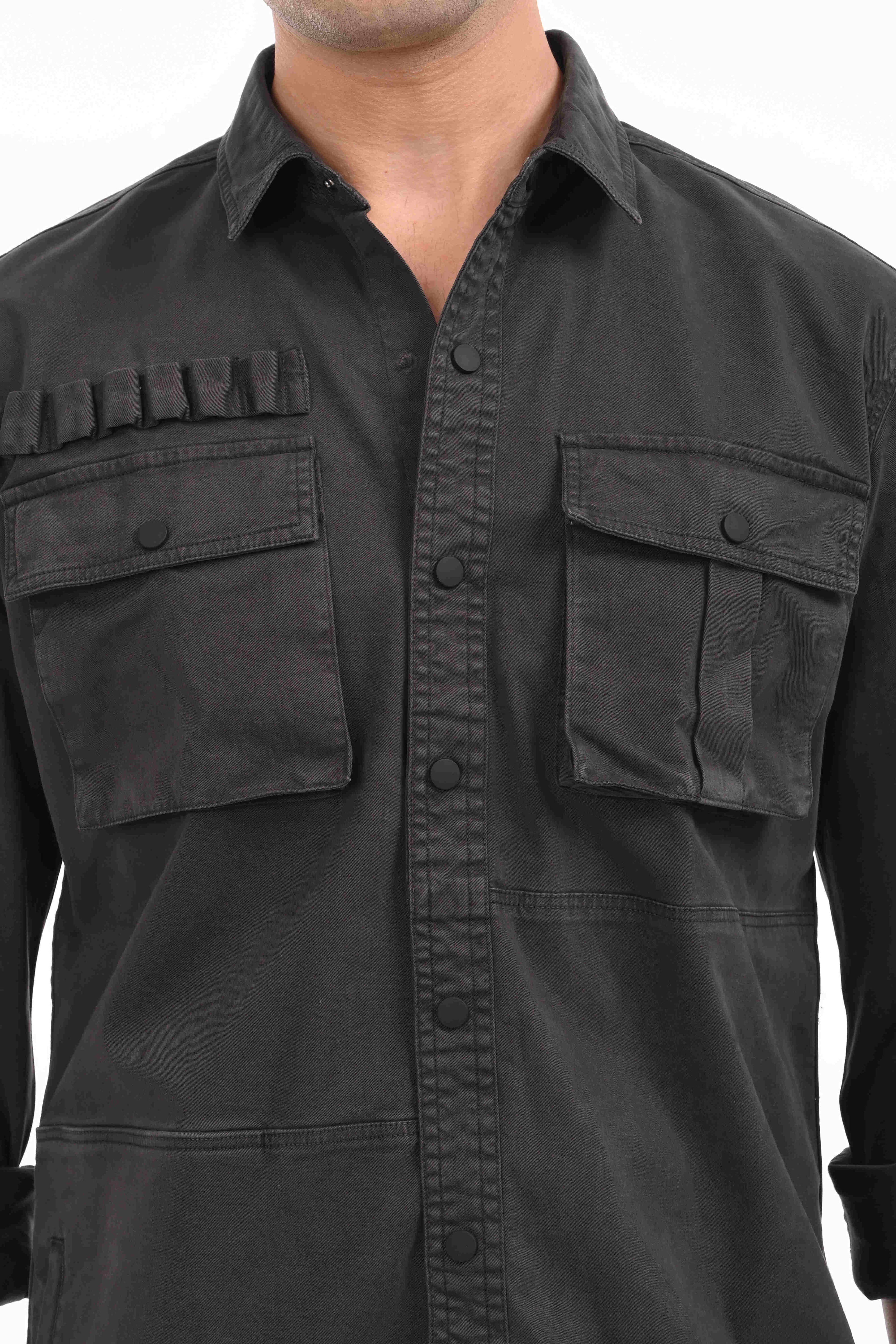 Mountain Grey Cargo Shirt - model_poseposition_of_shirtporduct_type